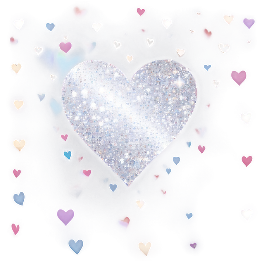 White Hearts With Glitter Png 06252024