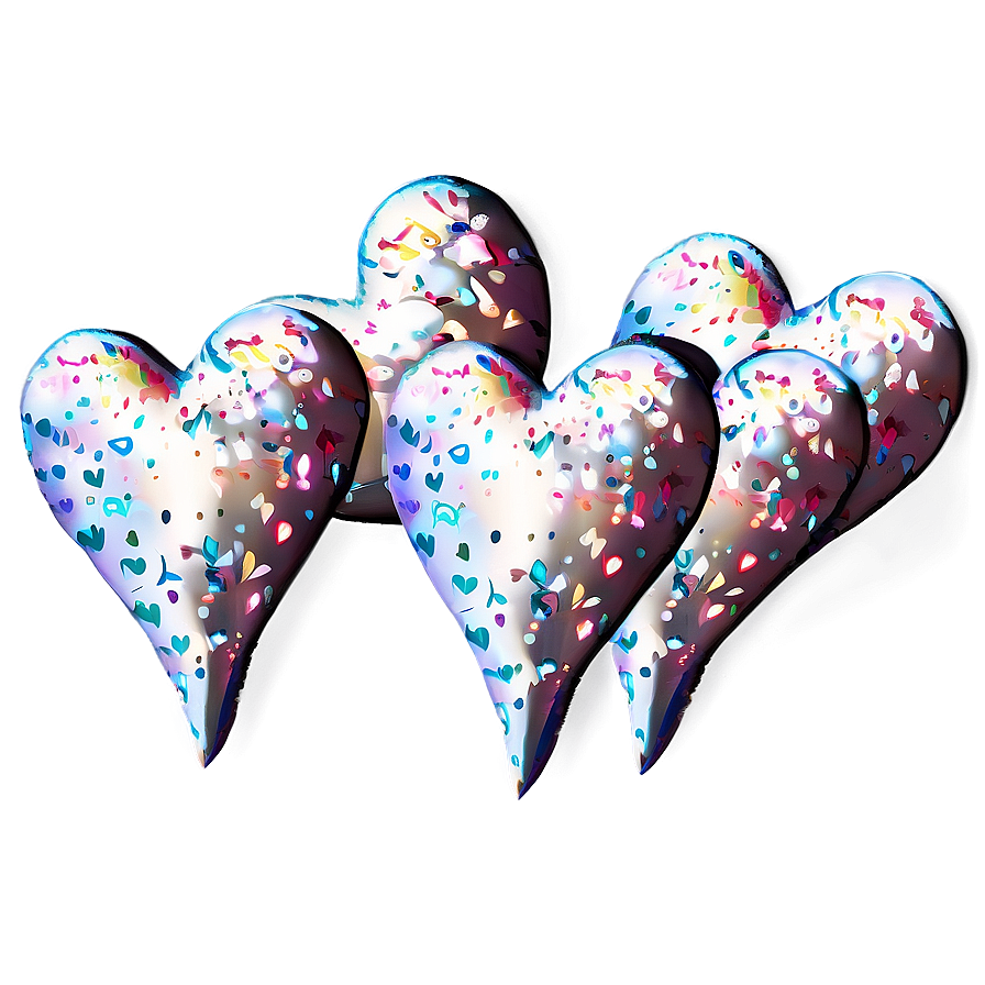 White Hearts With Glitter Png Ysc50