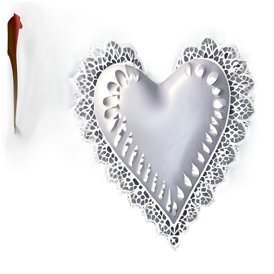 White Hearts With Lace Png Bun