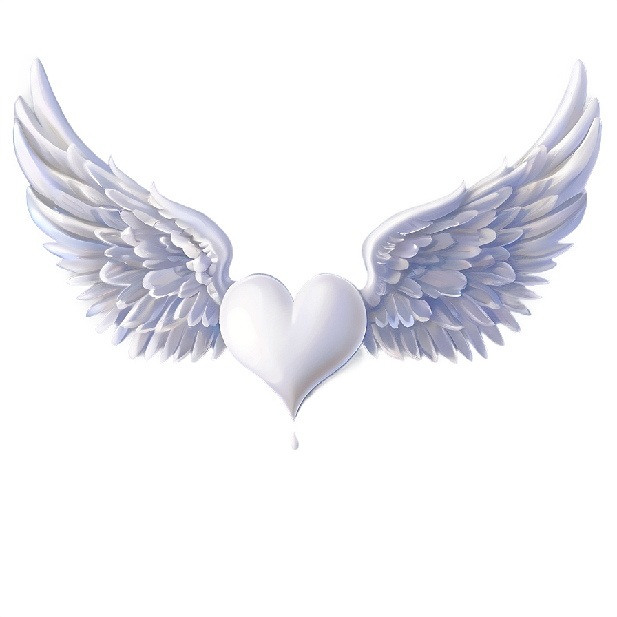 White Hearts With Wings Png 06252024