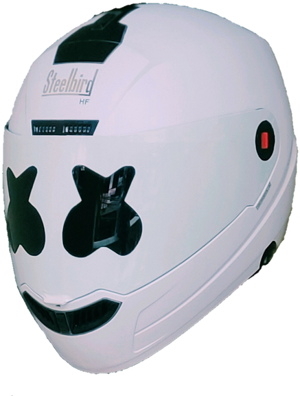 White Helmetwith Black X Eyes