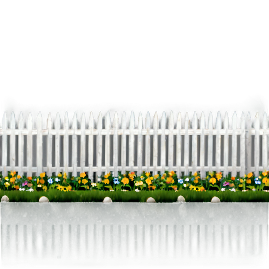 White Horse Fence Design Png 3