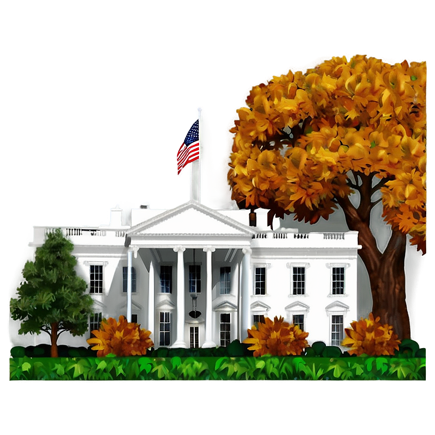 White House During Autumn Png Nsf73