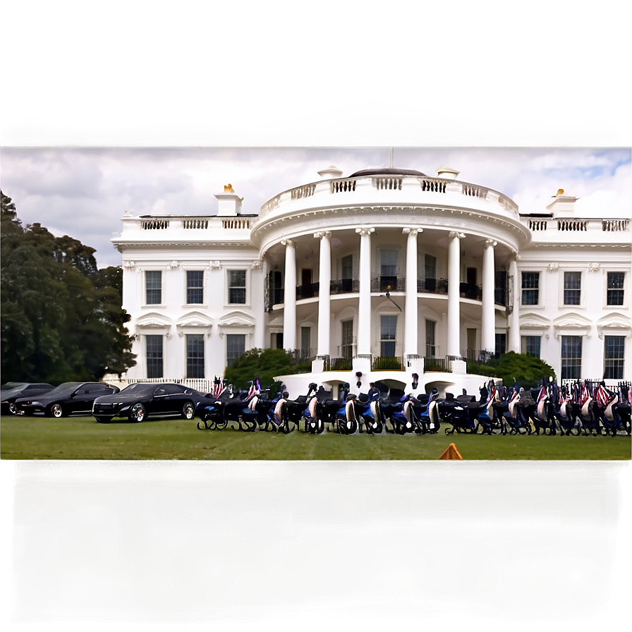 White House With Presidential Motorcade Png 78