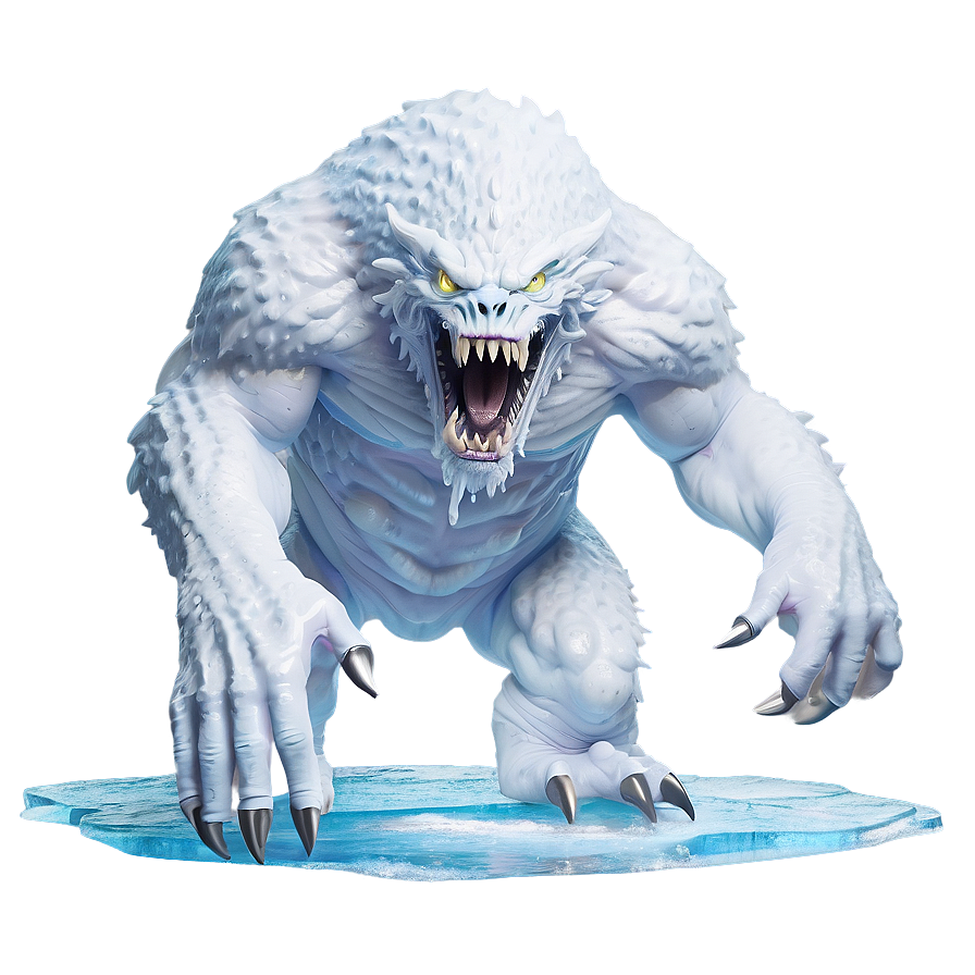 White Ice Monster Fantasy Png Kls