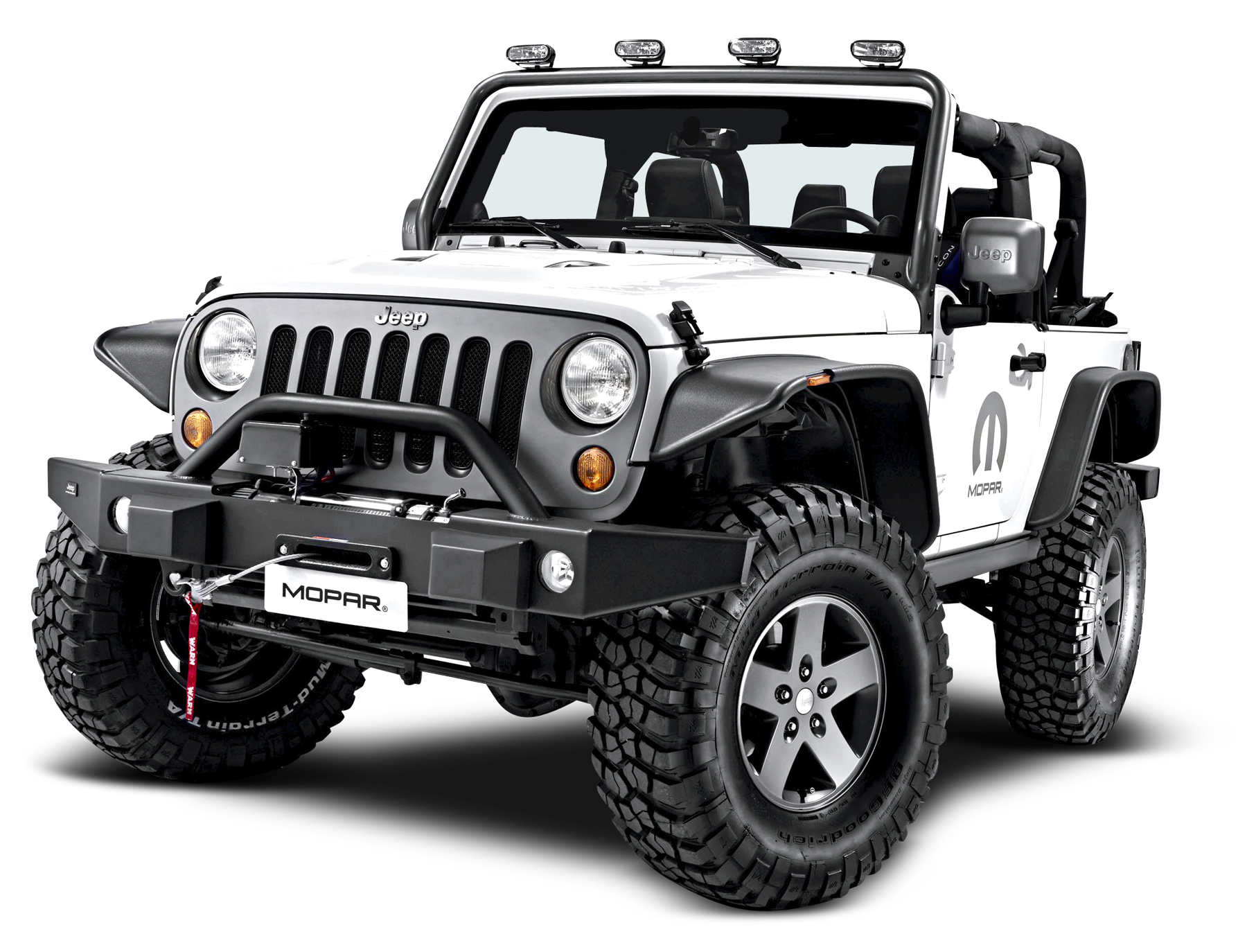 White Jeep Wrangler Offroad Ready