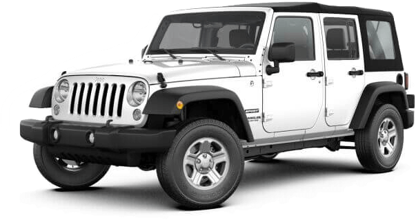 White Jeep Wrangler Unlimited Side View