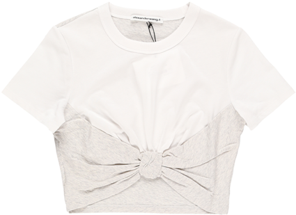 White Knotted Crop Top