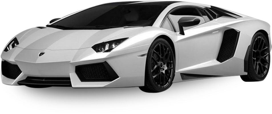 White Lamborghini Aventador Side View