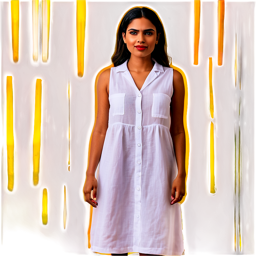 White Linen Dress Comfort Png Gru