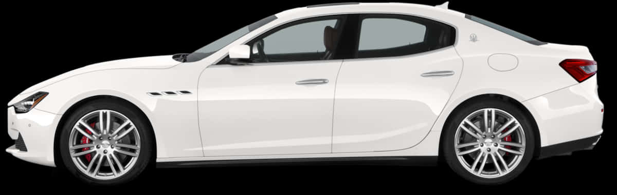 White Luxury Sedan Side View