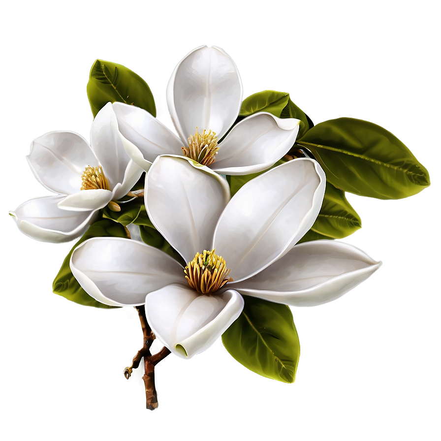 White Magnolias Flowers Png Xqq33