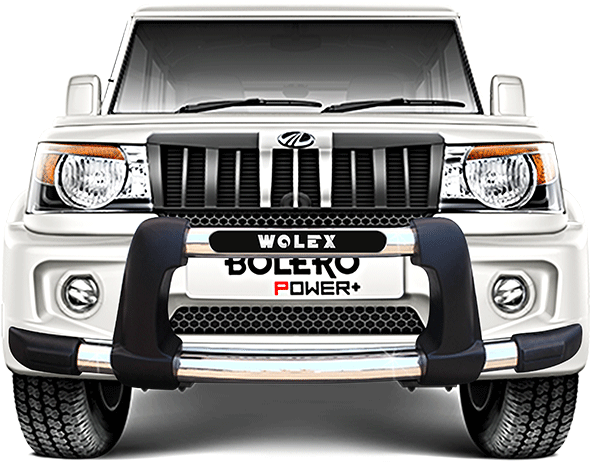 White Mahindra Bolero Power Front View