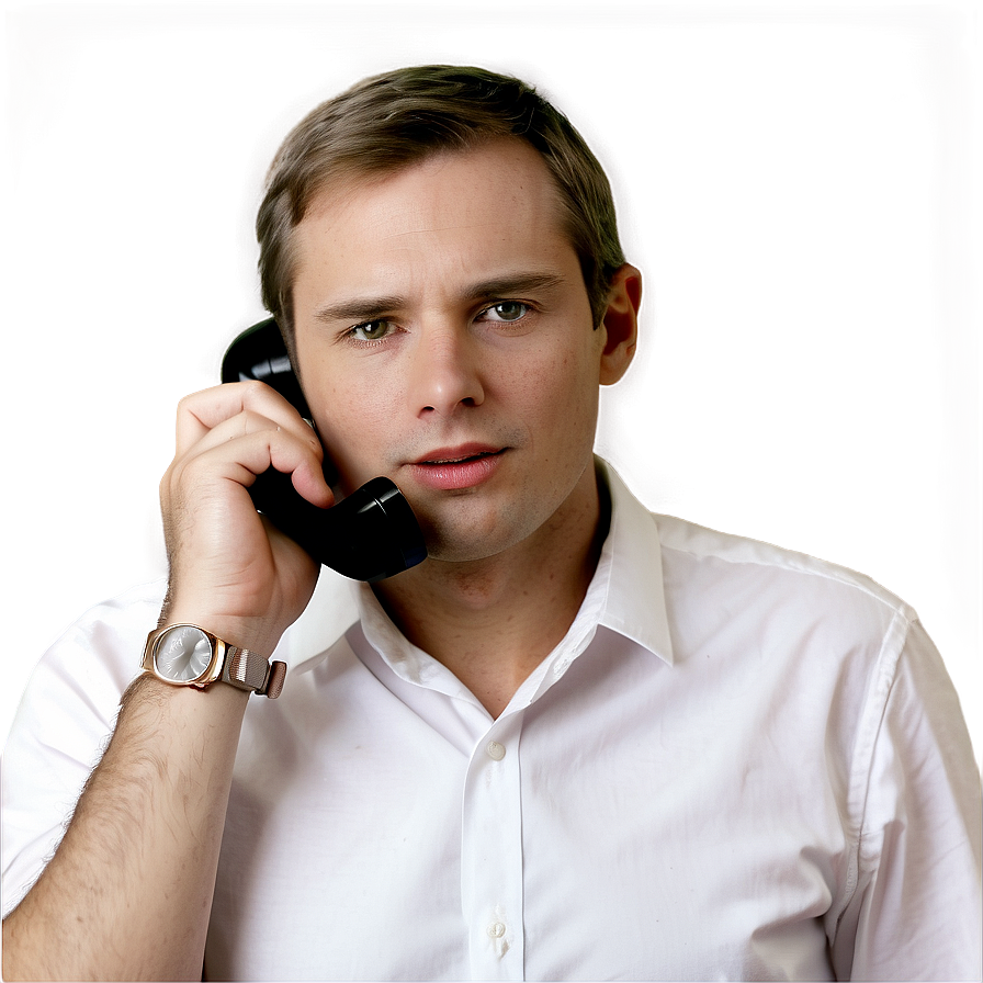 White Man On Phone Png 06122024