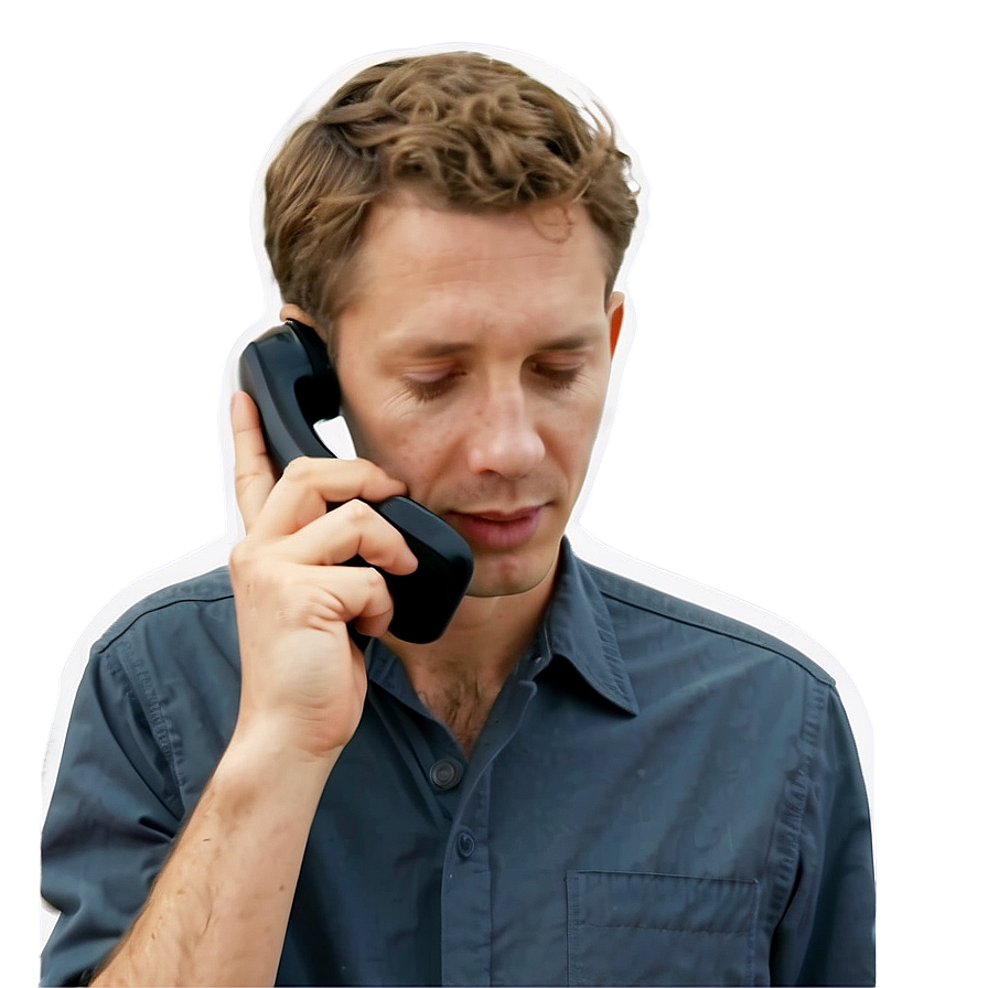 White Man On Phone Png 80