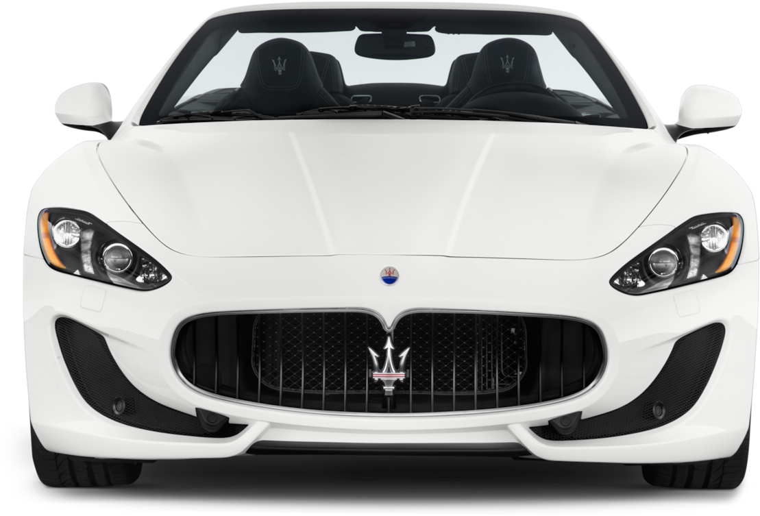 White Maserati Convertible Front View