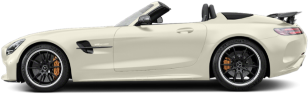 White Mercedes A M G G T Roadster Side View