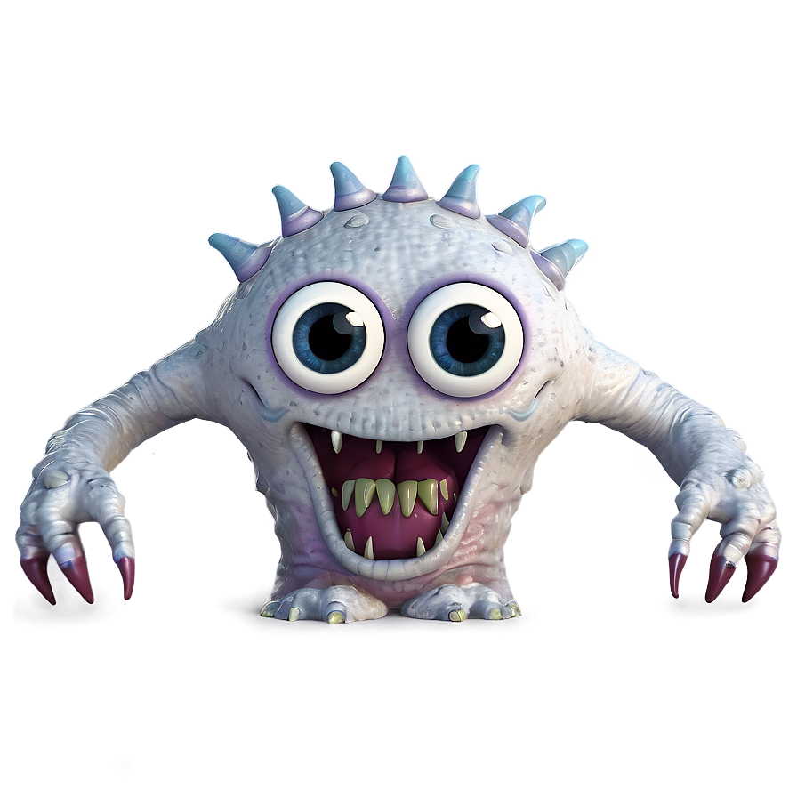 White Monster Cartoon Png 06212024