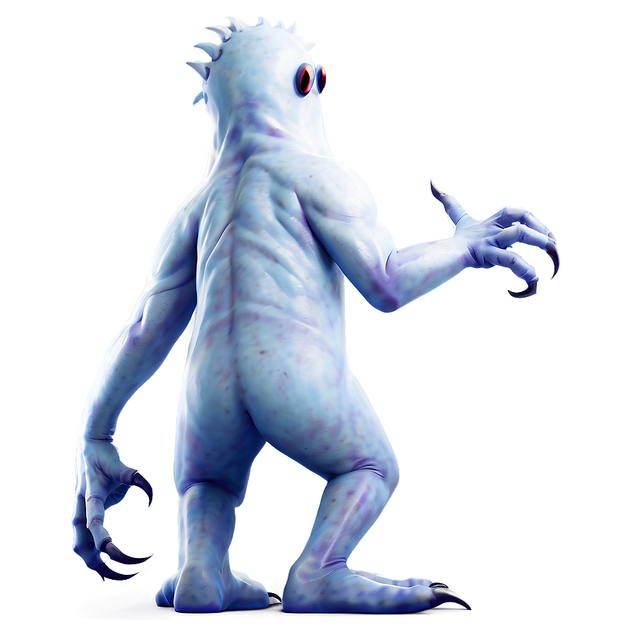 White Monster Clipart Image Png 06212024