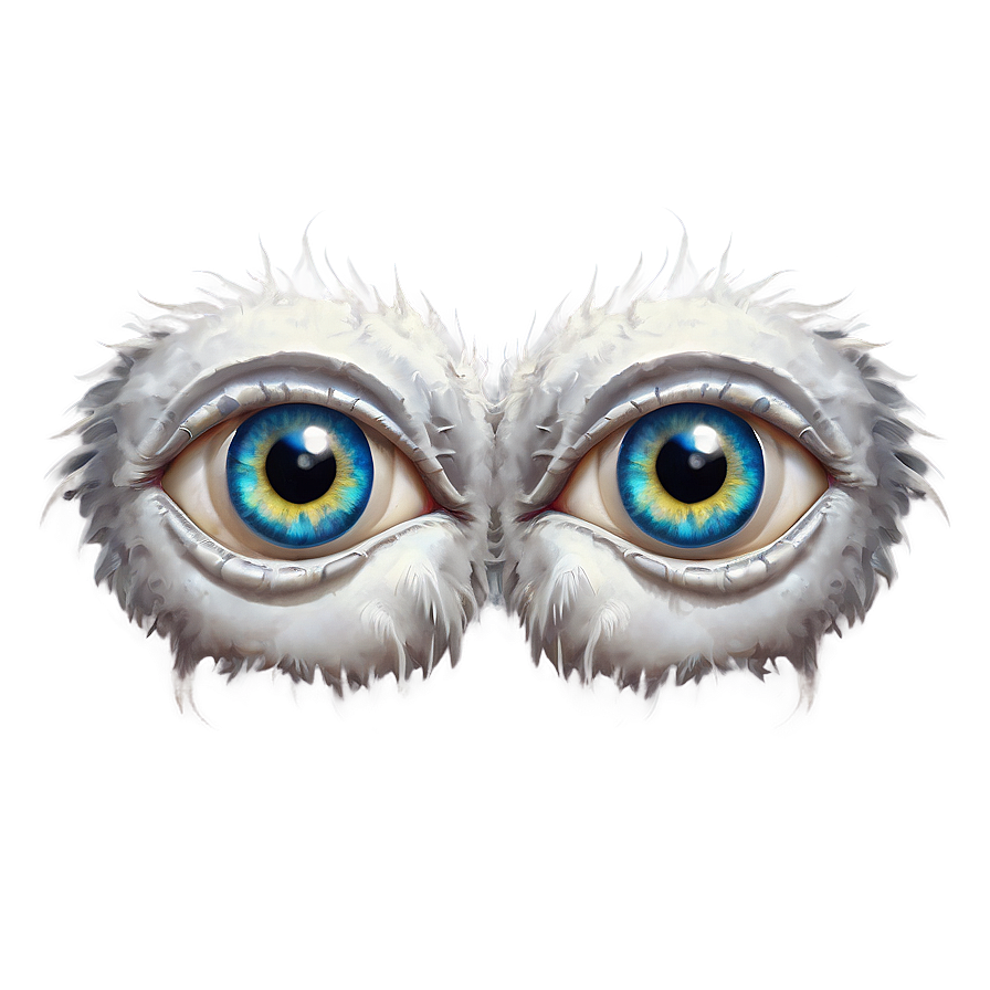 White Monster Cute Eyes Png Nmv