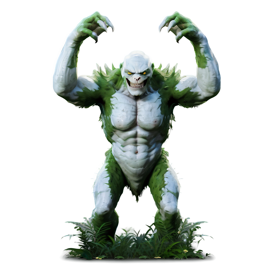 White Monster In Forest Png 40