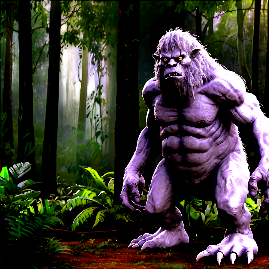 White Monster In Forest Png Yjl