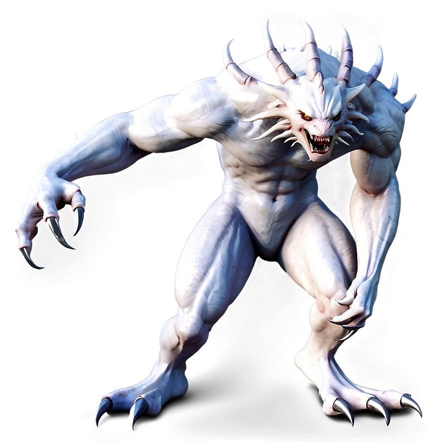 White Monster With Claws Png 85