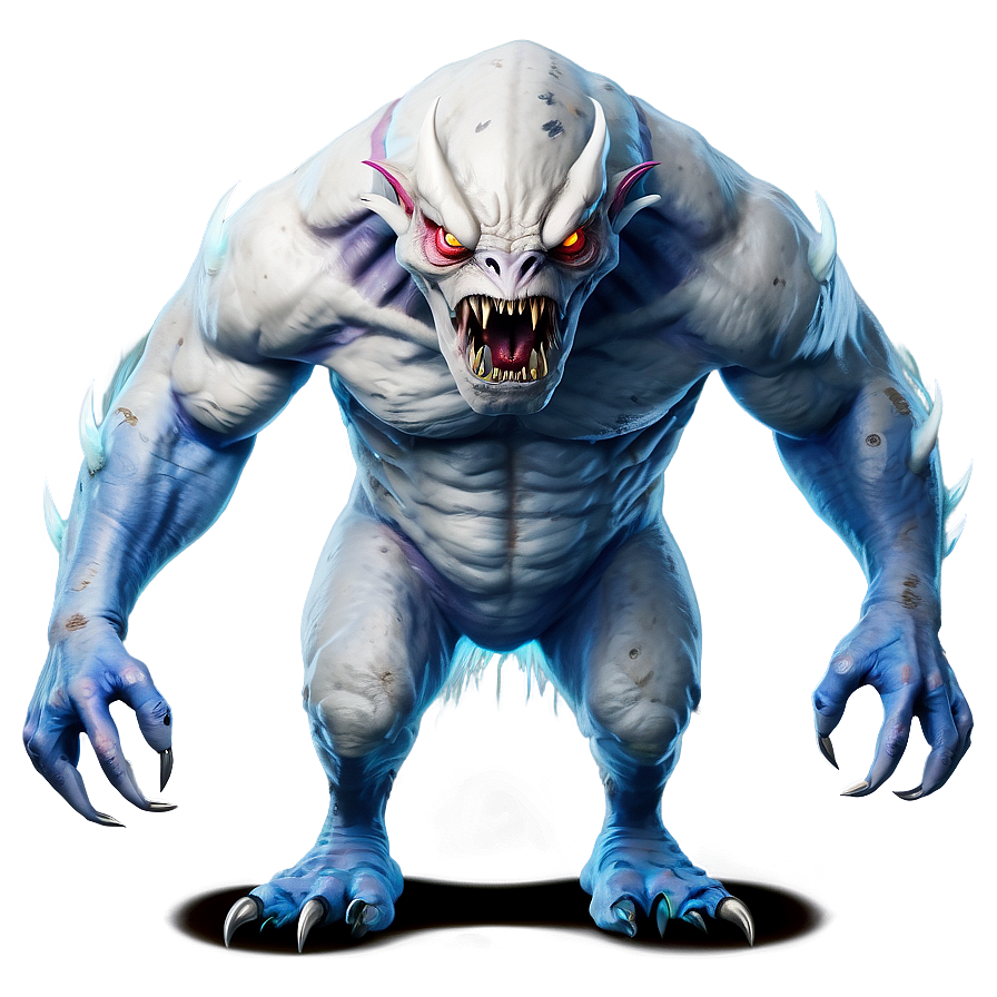 White Monster With Claws Png Xxt74