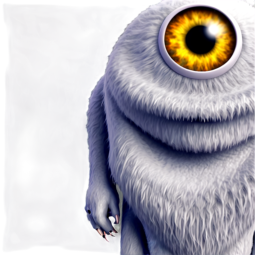 White Monster With Eyes Png 06212024