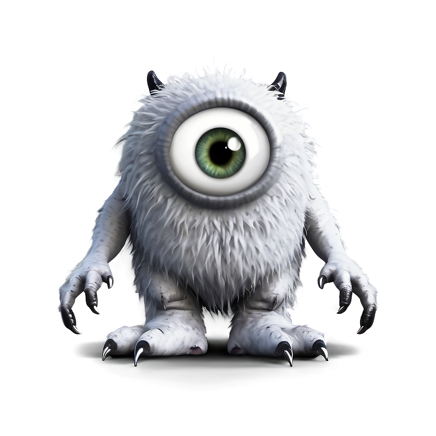 White Monster With Eyes Png Byr