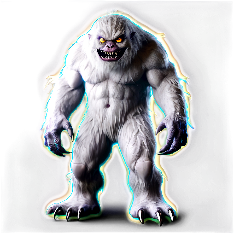 White Monster With Glow Png Fui84