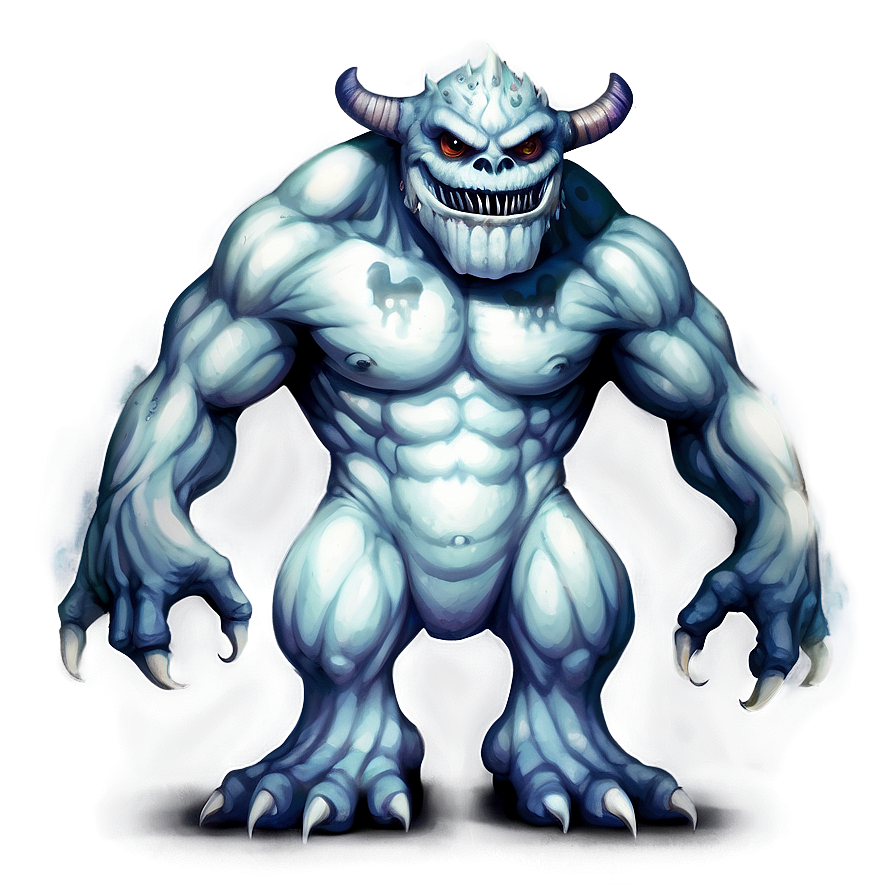 White Monster With Shadow Png Kri