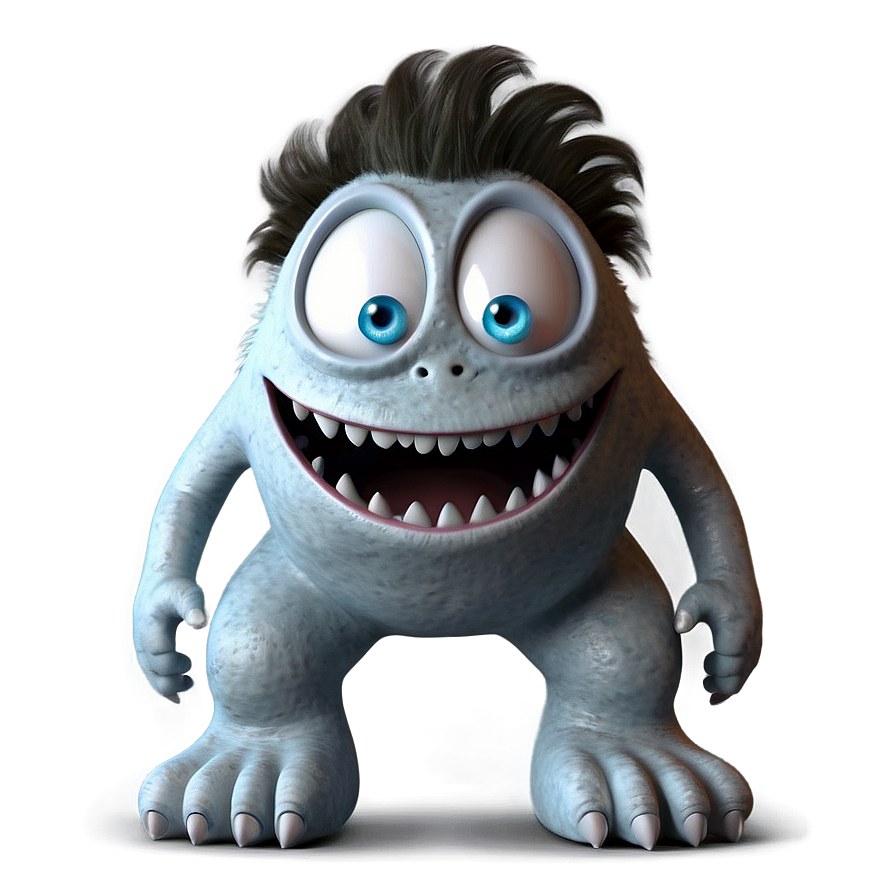 White Monster With Smile Png Sxw8