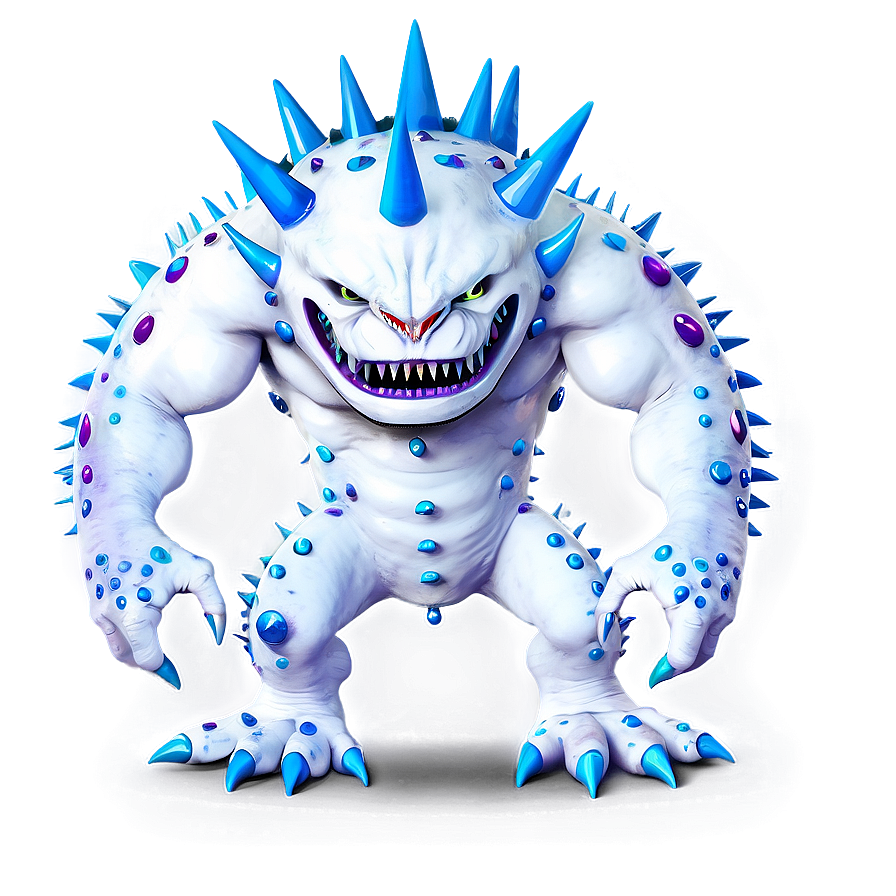 White Monster With Spikes Png 06212024