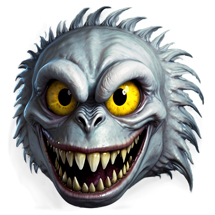 White Monster With Teeth Png 06212024