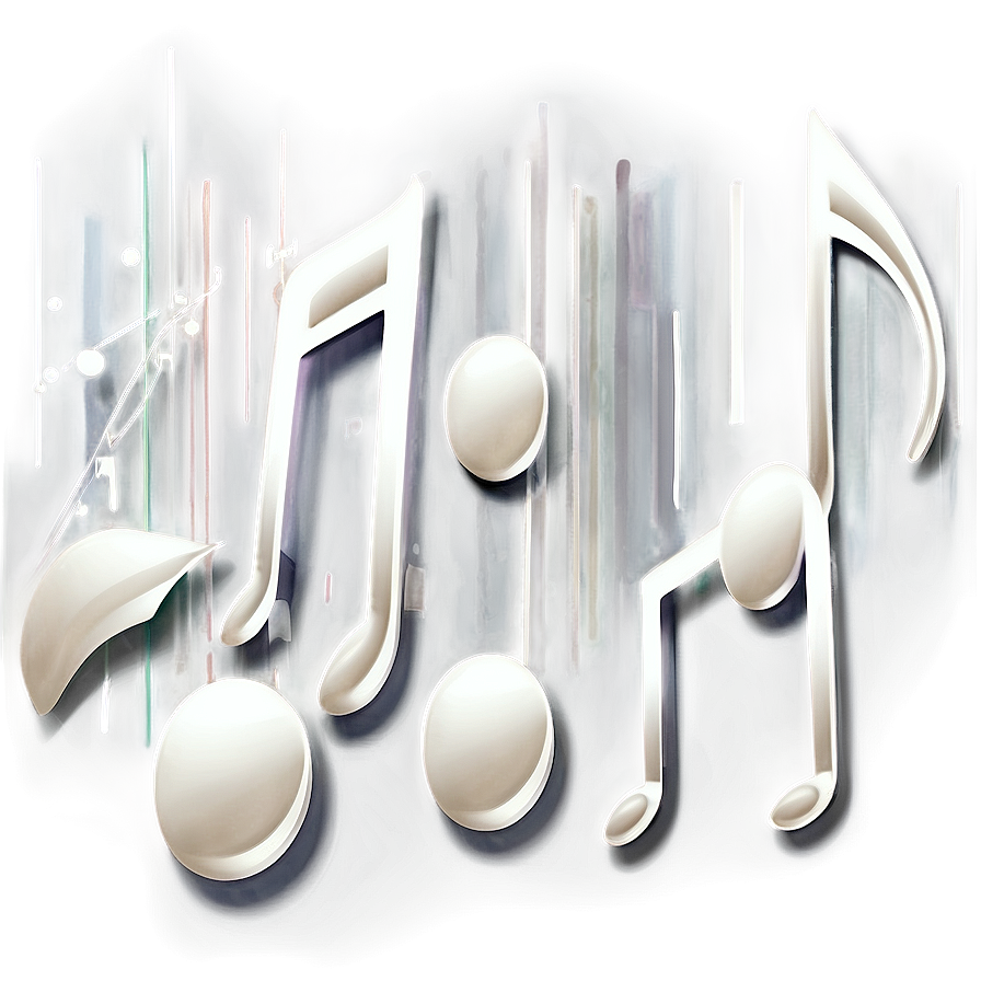 White Music Notes Background Png 24