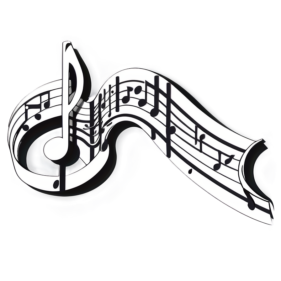 White Music Notes For Tattoo Png 06262024