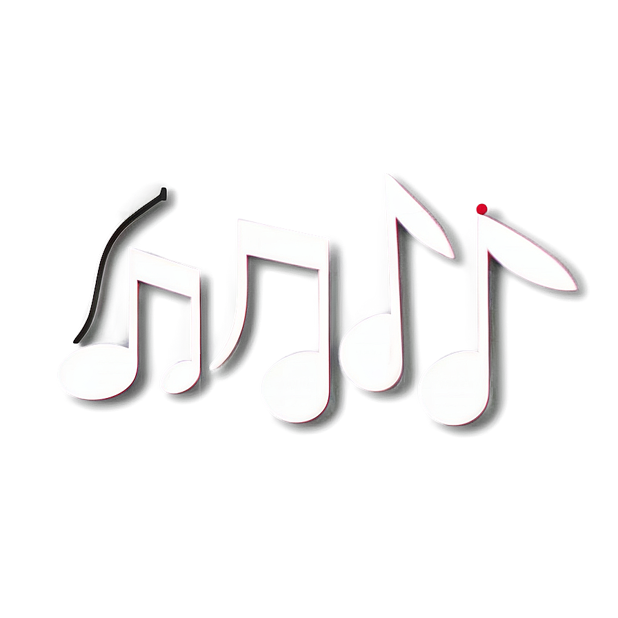 White Music Notes Illustration Png Cax