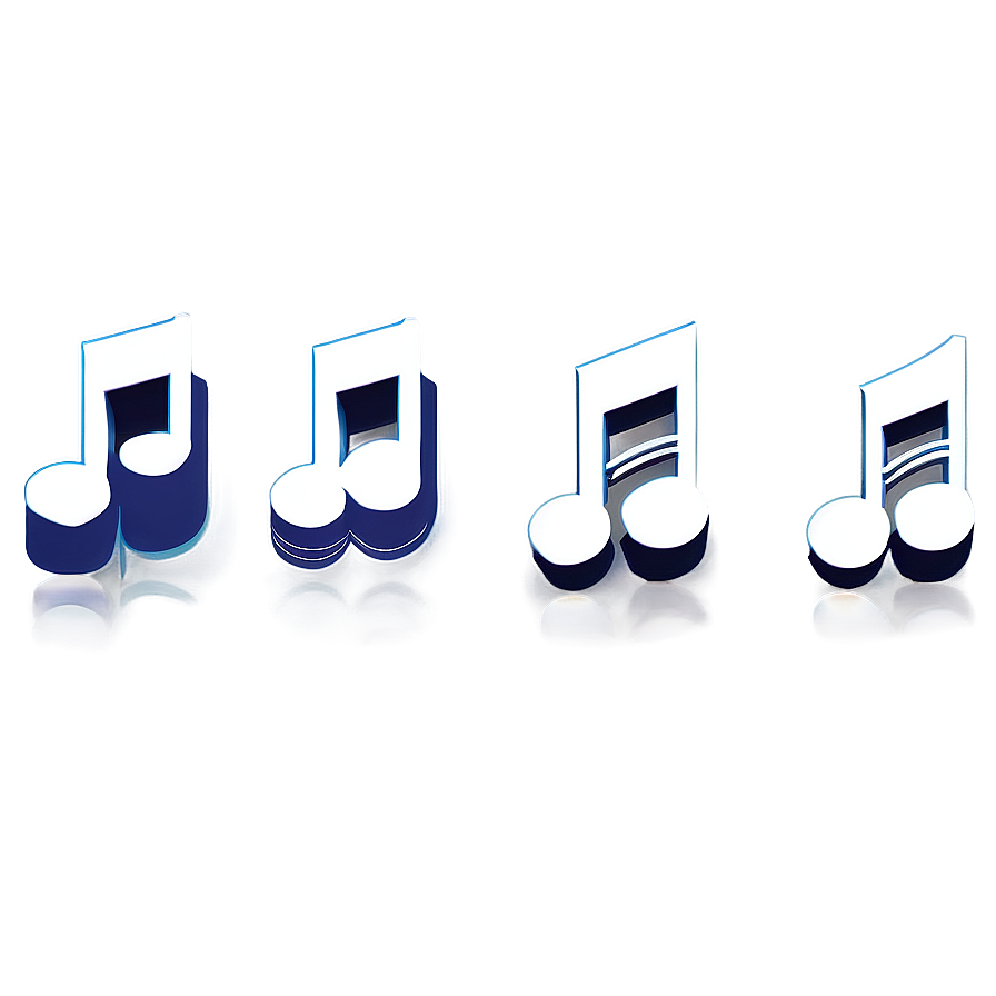 White Music Notes Vector Png 06262024