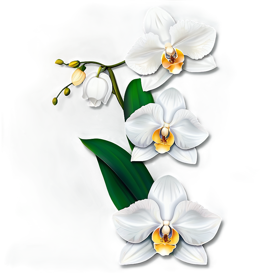 White Orchid Flower Png 88