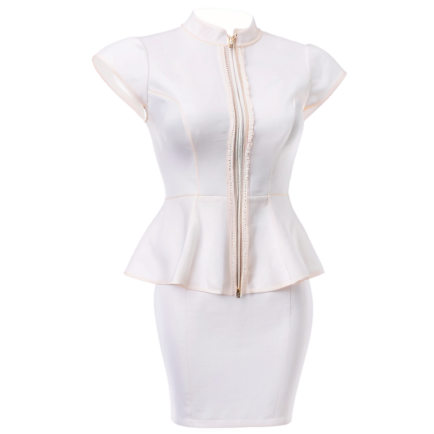 White Peplum Dress Flair Png Rvj95