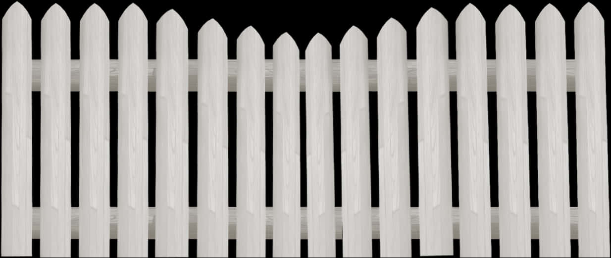 White Picket Fence Isolatedon Black