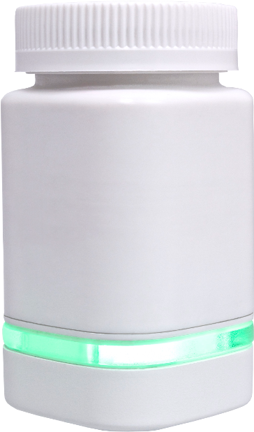 White Plastic Bottle Green Liquid Indicator