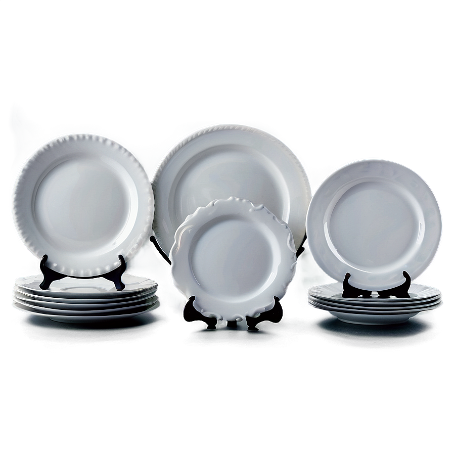 White Plate Set Png Jra