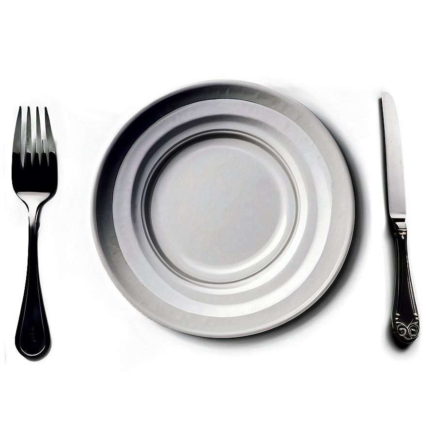 White Plate With Cutout Design Png Aig