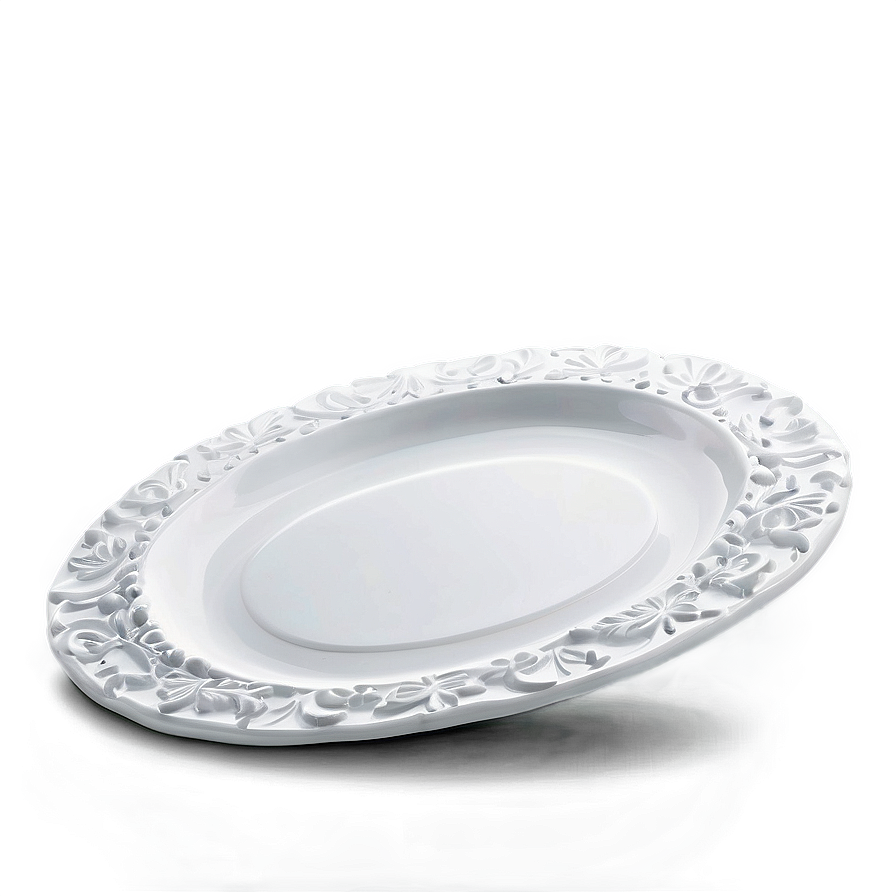 White Plate With Decorative Border Png 06212024