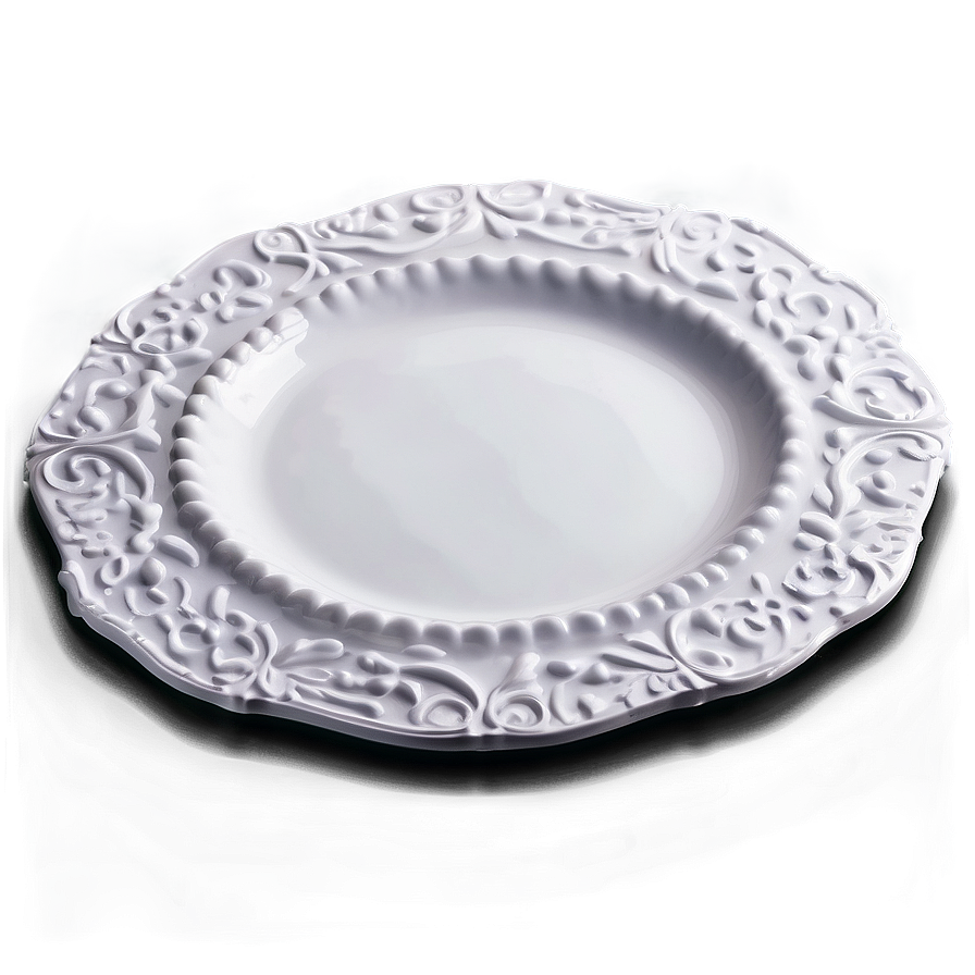 White Plate With Embossed Edge Png 75