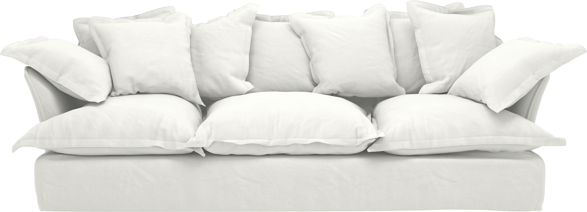 White Plush Cushioned Sofa