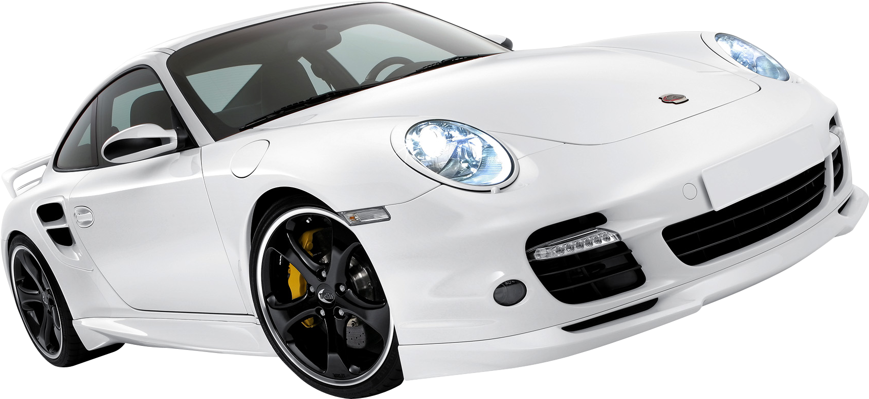 White Porsche Sports Car Isolated