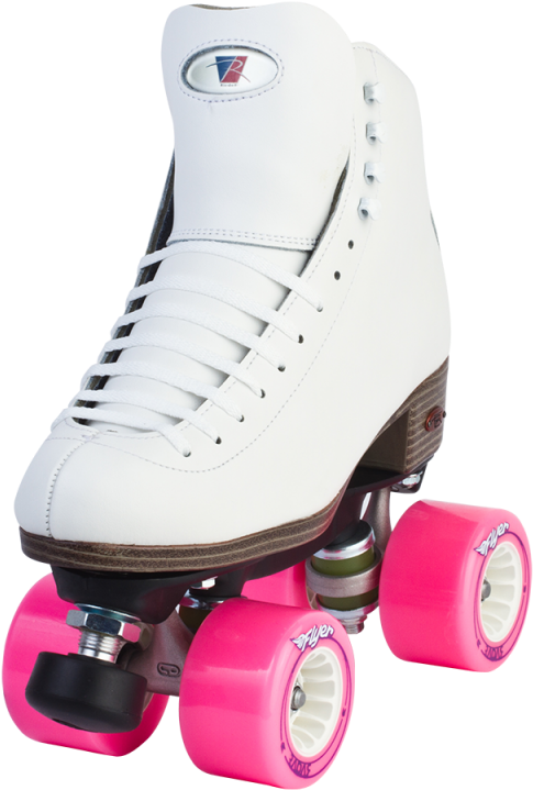 White Quad Roller Skate Pink Wheels